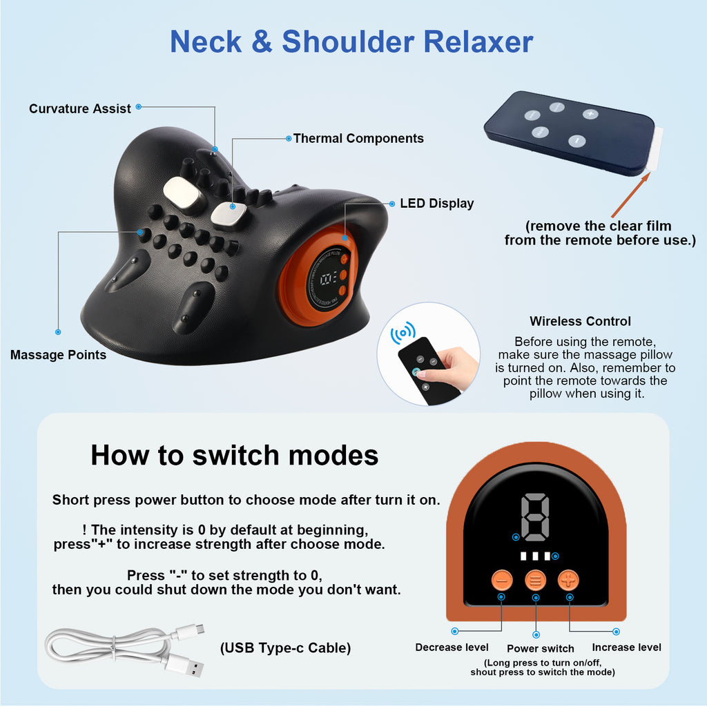 Neck Massager, Neck and Shoulder Relaxer with Heat